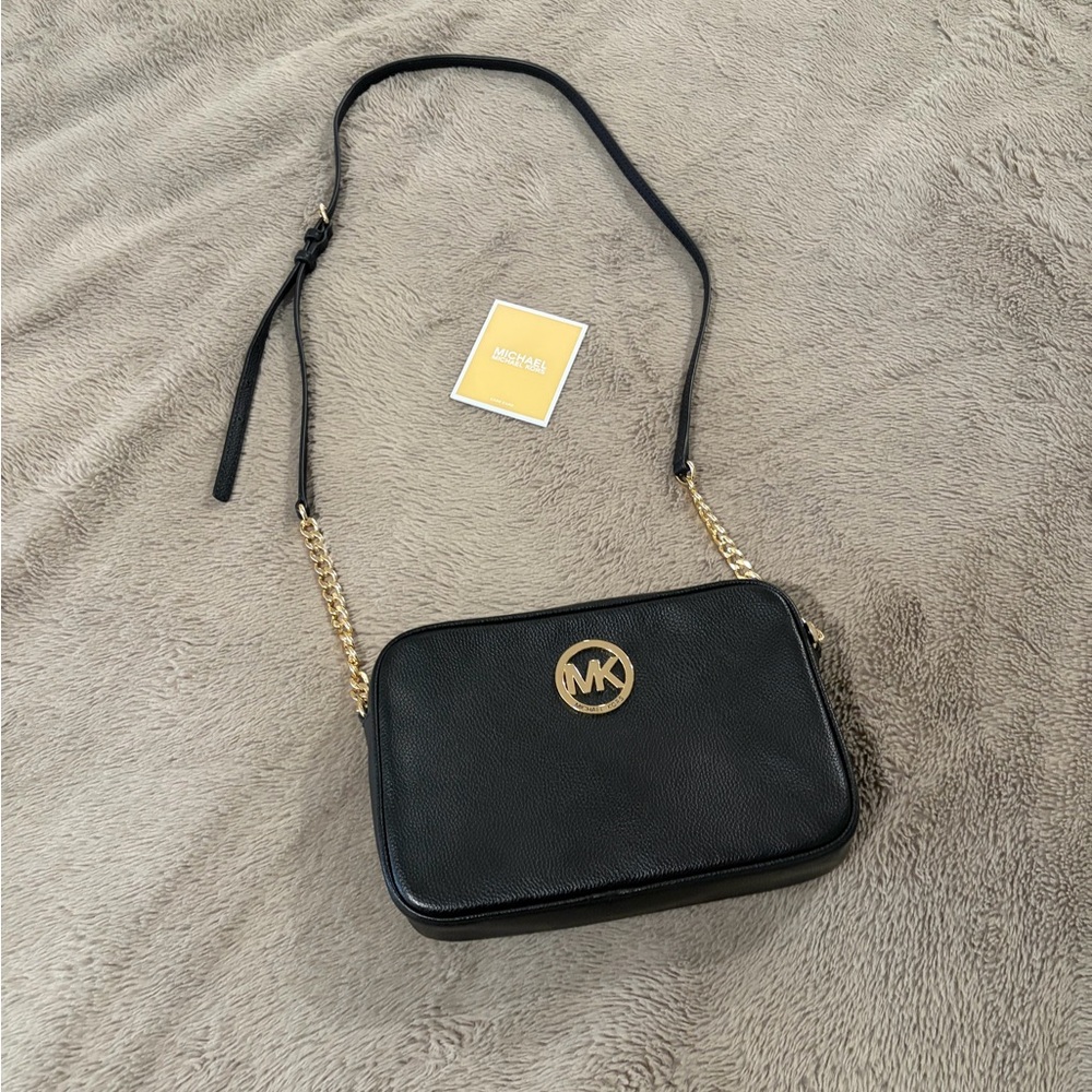 Michael Kors Black and Gold Crossbody Bag